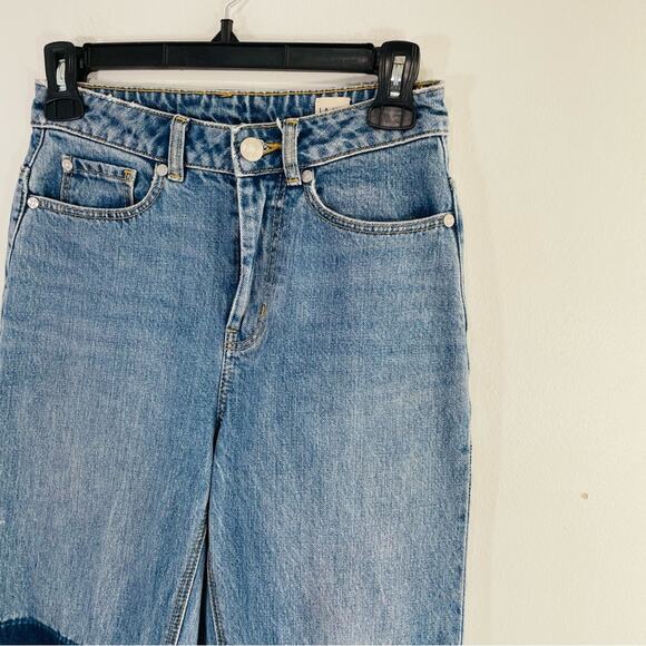 Rebecca Taylor La Vie High Rise Patchwork Straight Leg Denim Jeans 24 - Picture 4 of 11